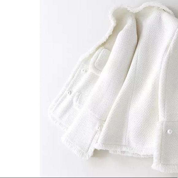 Raw Snowflake Lux Tweed Pearl Pocket Jacket Coat Blazer! - Picture 5 of 12